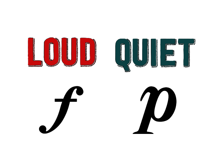 'Loud' and 'quiet' signs